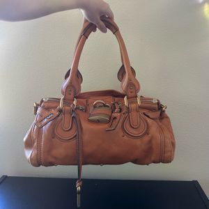 Authentic Chloe Paddington Leather Handbag Brown